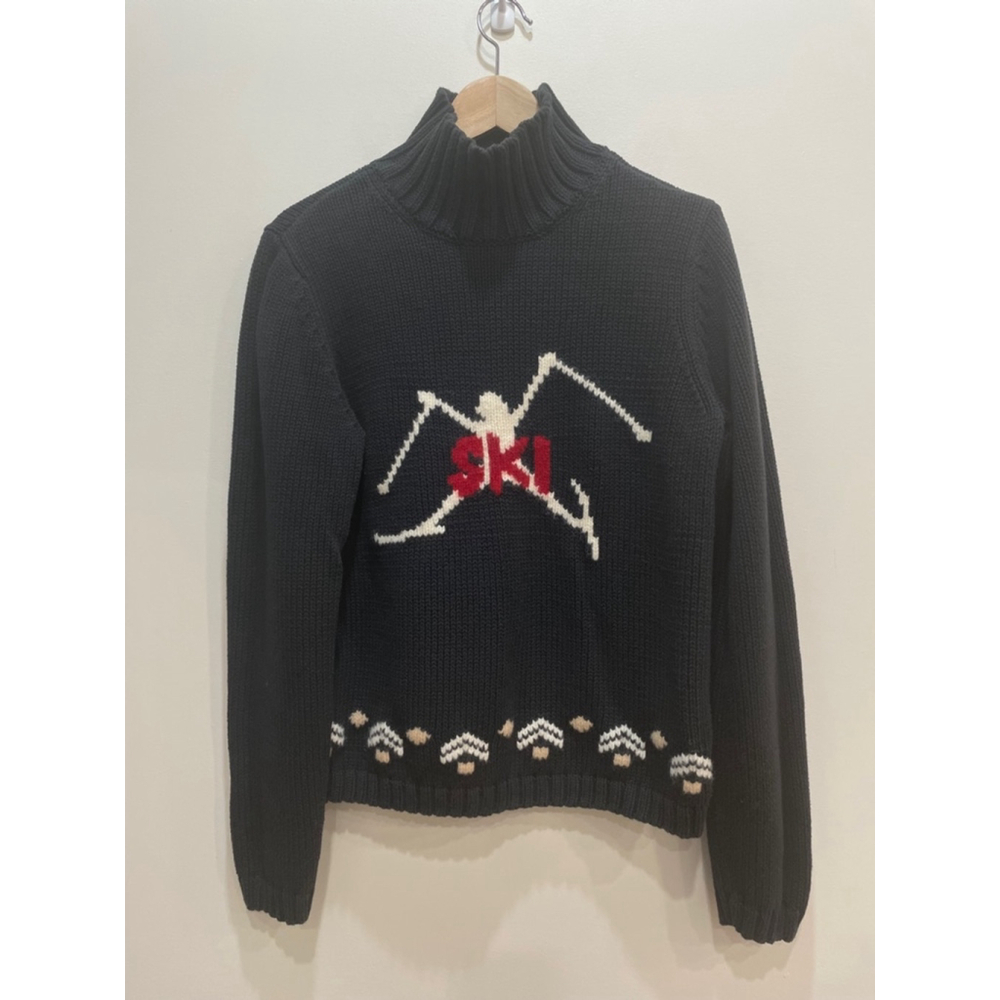 VTG Y2K Tommy Hilfiger Apres Ski Sweater Women XL Alpine Nordic Cotton Chunky